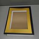 ELSKER&HOME 8.5x11 Certificate Frame with Blue Mat- Classic Black Color Frame - Displays Diploma 8.5x11 Inch with Mat - 11x14 Inch Without Mat - For Document/Photo(Double Mat Blue with Gold Rim)