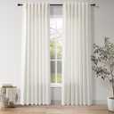 Nanspring Natural Linen Curtains 84 Inch Length 2 Panels Set for Living Room Country Semi Sheer Rustic Light Filtering Curtains Farmhouse Decor Curtain for Bedroom Back Tab and Rod Pocket 52x84