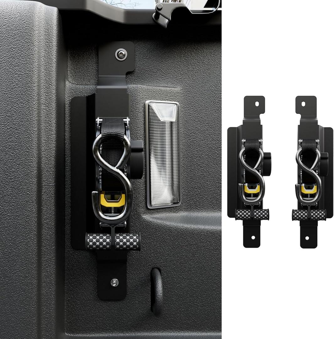 2PCS Retractable Ratchet Straps Compatible with 2020-2025 Jeep Gladiator JT Retractable Tie Down Straps Replacement for 2020-2025 Jeep Gladiator Accessories