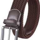 Mens Golf Belt, Casual Belts for Men Jeans Adjustable Braided Web Belt (Brown)