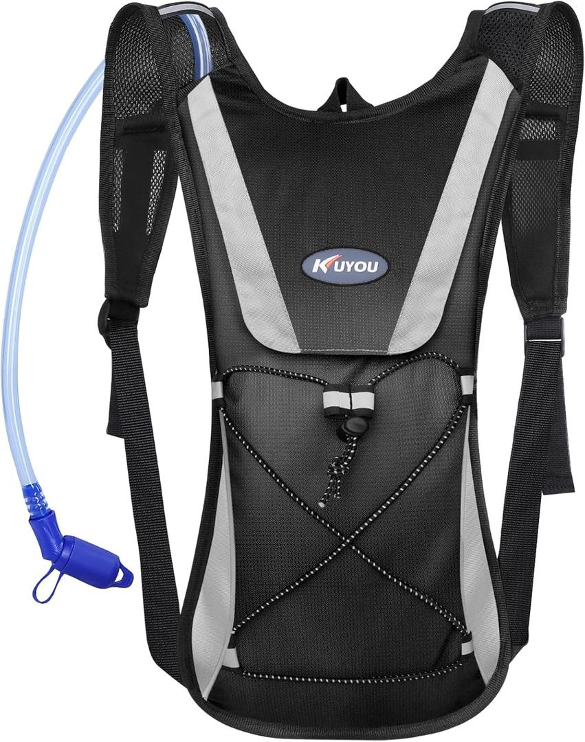 KUYOU Hydration Backpack Hydration Pack with 2L Water Bladder, Lightweight Insulation Water Backpack for Cycling,Hiking, Running,Climbing (Black)