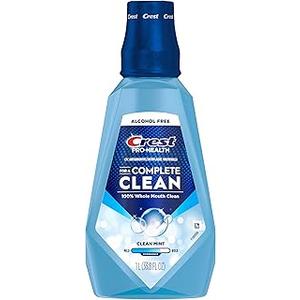 Crest Mouthwash Pro Health Complete Clean, CPC (cetylpyridinium chloride) Antigingivitis/Antiplaque, Alcohol Free, Clean Mint, 1 L (33.8 fl oz)