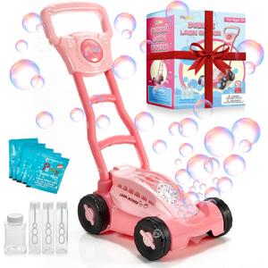 Bubble Lawn Mower for Girls, Pink