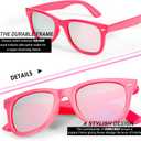 FancyPink Retro Mirrored Polarized Sunglasses for Women w UV400 Protection