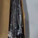 Black Curtain Rods for Windows 48 to 84, Adjustable Curtain Rod Set with Brackets Easy Install, Decorative Slender 5/8 Diameter Drapery Rod, Heavy Duty Drape Pole for Bedroom, Living Room