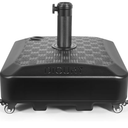 Umbrella Base Outdoor Patio Umbrella Stand with Wheels Fillable 125lb Heavy Duty Mobile Base Weighted Rolling Stand - Black