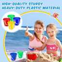 Didaey 12 Pieces Beach Pails Sand Buckets for Boys and Girls Beach and Sand Toys at the Use for Molds at the Sandbox Summer Party Supplies, 4 Colors (5 Inch, Red, Yellow, Blue, Green)