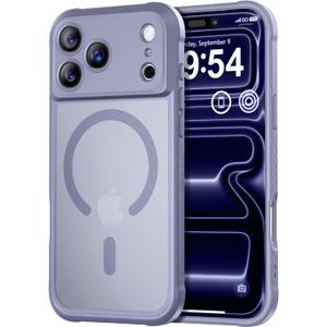 Thomo Magnetic for iPhone 17 Pro Case, [Compatible with Magsafe] [Full Camera Protection] Translucent Matte Military Grade Shockproof with Anti-Fingerprint Phone Cover 2025, Lavender Grey