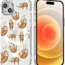 Sloth Magnetic Case for iPhone 12/12 Pro with MagSafe Wireless Charging Clear Cute Lovely Painting Girls Woman Soft Slim TPU Anti-Scratch Shockproof Protective Case