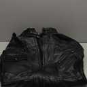 HOOD CREW Men’s Genuine Cowhide Leather Jacket Black Hooded Motorcycle Biker Jacket for Men, XL