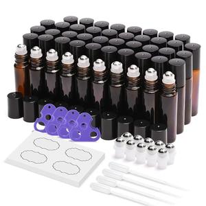ULG Essential Oil Roller Bottles 48 Pack 10 ml Amber Glass Empty Bottles with Stainless Steel Roller Balls (10 extra balls, 4 Openers, 4 Droppers, 48 Waterproof Labels) ULG Essential Oil Roller Bottles 48 Pack 10 ml Amber Glass Empty Bottles with Stainless Steel Roller Balls (10 extra balls, 4 Openers, 4 Droppers, 48 Waterproof Labels)