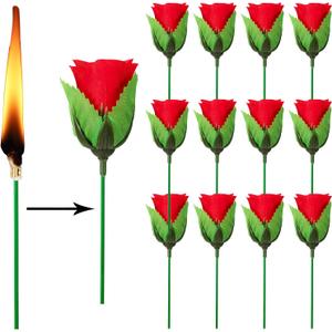 Arouselove Fire Rose Magic, Tricks Show Props with Wax Block for Stage,Street,Party (12pcs)