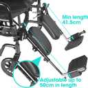Universal Wheelchair Footrest with Comfort Foam Cushion - Adjustable Lift & Extendable Anti-Slip Foot Plate, Foldable Quick Release for Transport Chairs (Black 1 Pair) LK3JELR T94 Models Compatible