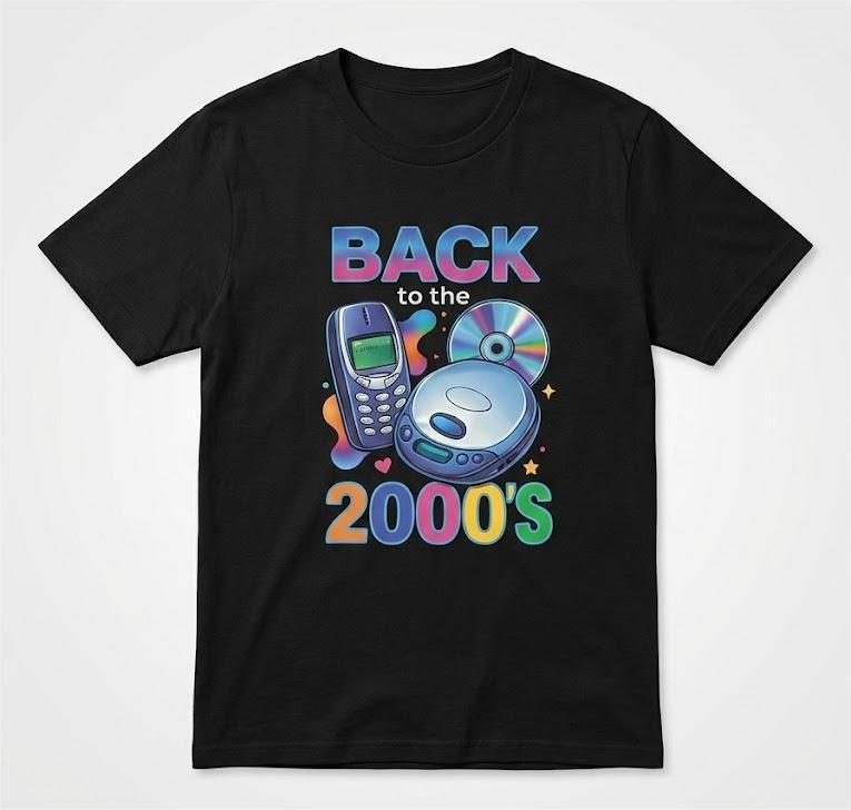 Back to the 2000'S Black Shirt, Size XS (Youth)