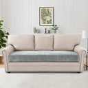H.VERSAILTEX Sofa Covers Washable High Stretch Couch Cover Thick Soft T Cushion Sofa Slipcovers All Seasons Universal Sofa Couch Covers for Sectional Slipcovers(3 Seater Sofa Cushion Cover,Dove)
