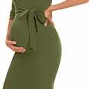 Spring Maternity Bodycon Midi Dress for Women Work Cocktail Wedding Guest, Casual Fitted Pregnancy Dresses