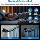 Black Double Curtain Rod 38 to 62 Inches, Blackout Wrap Around Curtain Rod for Windows, 6/8 Inch Room Darkening Telescoping Double Drapery Rod, Easy Install for Rentals & Apartments