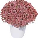 30 Pcs Pink Artificial Baby's Breath Flowers, Lifelike Rubber Fake Gypsophila Bouquets, 8.26" Short Stems with 1350 Blooms for Wedding Centerpieces, DIY Floral Arrangements & Home Decor