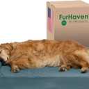 Furhaven Cooling Gel Dog Bed for Large Dogs w/ Removable Bolsters & Washable Cover, For Dogs Up to 95 lbs - Pinsonic Quilted Paw L Shaped Chaise - Bluestone, Jumbo/XL (40.0"L x 32.0"W x 8.0"Th)