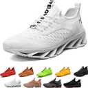 Mens Height Increasing Shoes, 3 Invisible Elevator Boost Sneaker, Casual Breathable Mesh Non Slip Knit Slip-On, Non-Slip Lightweight Comfort Boosting Shoes(White,US 12)