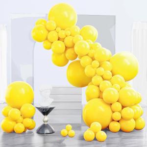 PartyWoo Yellow Balloons 140pcs Different Sizes of 18 12 10 5 Inch Matte Yellow Latex Balloon Arch Kit Garland for Easter Bee Baby Shower Sunflower Birthday Graduation Party Decorations Yellow