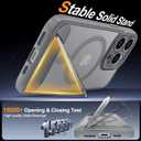 Magnetic Compatible with iPhone 13 Pro Case, [Built-in Kickstand][Full Camera Protection][Compatible with MagSafe][Anti-Fingerprint] Shockproof Phone Case for iPhone 13 Pro 6.1",Grey