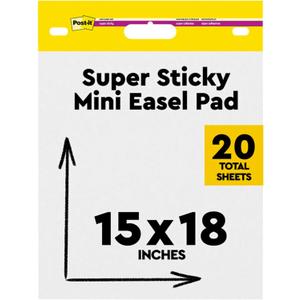 Post-it 577SS Self Stick Easel Pads, 15 x 18, White, 20 Sheets/Pad, 2 Pads/Pack