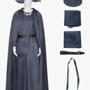 Movie Gandalf Cosplay Costume Cloak Cape Uniform Suit with Hat Halloween Carnival Fancy Outfit, Size L