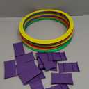Hey! Play! Hopscotch Ring Game-10 Multi-Colored Plastic Rings and 15 Connectors for Indoor or Outdoor Use-Fun Creative Play Set for Girls and Boys