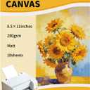 10Pcs Fabric Print Sheets for Inkjet Printers, 8.5x11" Bright White 280gsm Printable Fabric Sheets, Tear-Resistant - Print with Glossy Side for Photo Art Sketch Printing
