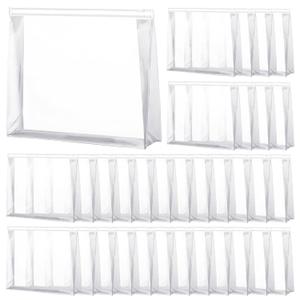 Xuniea 50 Pcs Mini Clear Makeup Bag Small Clear Zipper Pouch Travel Plastic Cosmetic Organizer Waterproof for Toiletries Swimsuit Bikini Bathing Suit(11.81'',Transparent) (11.8 X 9.7 X 2.4)