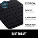 GORILLA GRIP Memory Foam Bath Mat, Soft Absorbent US Designed Bathroom Rug, Gripping Dots Machine Washable Bathmat, Cushioned Floor Mats, Shower Sink Rugs Room Dcor Accessories, 30x20 Black