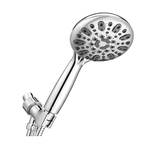 Handheld Shower Head, 6 Spray Setting High Pressure Shower Head with Brass Swivel Ball Bracket and Extra Long Stainless Steel Hose, Oil-Rubbed Silver, 5"