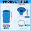 BOXOB 8pcs Pool Vacuum Hose Adapter Kit, Blue Pool Skimmer Hose Connector Fittings with Clamps Parts Compatible with Intex Above Ground Swimming Pool Pumps Accessories