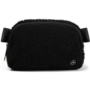 Pander Fanny pack Everywhere Fleece Belt Bag for Women and Men with Adjustable strap Belt, 1L. (Black)