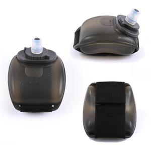 7oz Wrist Water Bottle with Twist Cap and Spout, No Straw, Portable Swell Water Bottle Sports for Running, Gym, and Outdoor,BPA-Free Compact Design, Black Clear