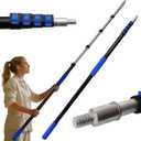 5-20FT Telescoping Pole, Multi-Purpose Extension Pole with Easy Flip Lock, Universal Twist-on Metal Tip, Lightweight Sturdy Aluminum Paint Roller Extension Pole for Painting, Window Cleaning