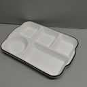 12.5inch Ceramic Divided Plate,5 Compartment Portion Control Plate,Reusable Bariatric Plate for Adults,White Dinner Plates for Daily Use,Dessert Plates for Balanced Meal