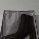 Womens Square Toe Ankle Boots Chunky Heel Causual Comfort Ankle Booties Dress Boots for Women (7.5, Brown)