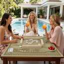 Retro Chinoiserie Mahjong Mat 31.5 x 31.5 in, Vintage Oriental Non-Slip Noise Reduction Mahjong Table Cover Accessories and Supplies for Dominoes Poker Card Board and Tile Games Gifts