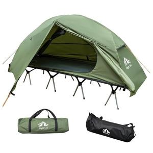 Night Cat Camping Cot Tent - Waterproof 1-Person Off-Ground Combo Cot Bed for Adults Portable Easy Set-up Tent Green
