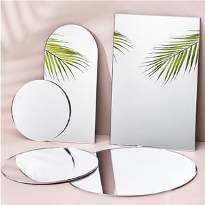 GISELA D Acrylic Mirror Reflection Board Geometric Shape Photo Background Props Set Photography Ornaments Reflective Display Sheet (8Pcs) (sliver)