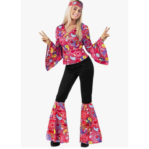 Morph 70s Costumes For Women Hippie Disco Outfit - Retro 60s 70s Style Costume For Parties, Festivals, and Events , Size XL