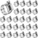 50 Pcs Stainless Steel Hose Clamps 3/8 Inch to 5/8 Inch (10- 16 mm) 304 Stainless Steel Worm Gear Metal Hose Clamps for Pipe, Intercooler, Plumbing, Tube and Fuel Line