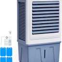 VEVOR Evaporative Air Cooler, 3100 CFM with 9 Gallon Water Tank Swamp Cooler, Portable Cooling Fan with Remote Control, 12H Timer, 4 Ice Boxes, Quiet Operation, 3 Wind Speeds for Outdoor Indoor Use