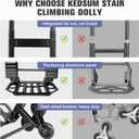 KEDSUM 460 LBS Stair Climbing Dolly, Folding Dolly Cart with Wheels for Stairs, Telescoping Handle & 100% Thickened Steel Stair Climbing Cart for Warehouses, Homes, and Offices, Height 49.2 inch