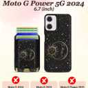 Shorogyt for Motorola Moto G Power 5G 2024 Cute Kawaii Leather Phone Case - Compatible with Magsafe Wallet Magnetic Credit Card Holder Fashion Sun Moon Design Phone Cover for Women Girls, Fits 7 Cards