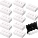 12 Pieces Wood Place Card Holders White Wooden Table Number Stands Name Card Holder for Wedding Party Events Table Numbers Name Tag Restaurant Menu Home Decoration 3 x 1.6 x 0.8 Inch