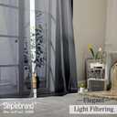 Simplebrand Black Sheer Curtains, 63" Length, 2 Panels Set - Light Filtering, Rod Pocket Window Curtains for Bedroom (Black, 59" W x 63" L)