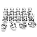 M12x1.5 Mag Lug Nuts,24pc Washer Lug Nuts for Toyota Tacoma Camry Sienna 4runner Corolla RAV4 Lexus,13/16"(21mm) Hex 12x1.5 Factory Closed End Mag Seat Chrome OE Wheel Lugnuts Fit Mitsubishi Scion (Silver)